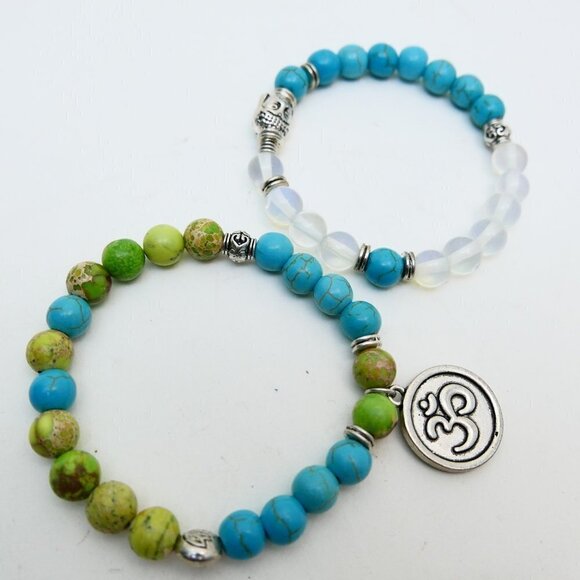 NEW Om Stretch Bead Bracelets - Picture 2 of 3
